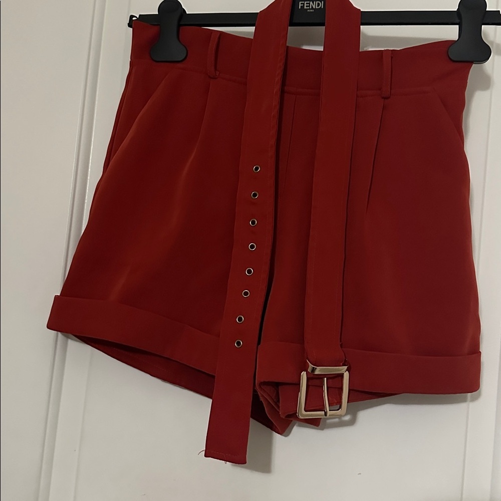 Bebe High Waist Red Women's Shorts - Picture 2 of 3